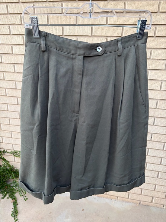 bill blass Pants - Dark Green Bill Blass Pleated Shorts